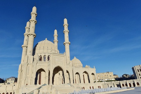 Azerbaijani president and his spouse review final stage of construction of Heydar Mosque-PHOTOS